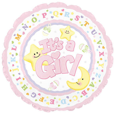 18" It's A Girl Moon And Star