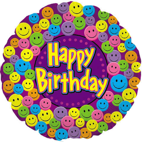 18" Happy Birthday Smiley