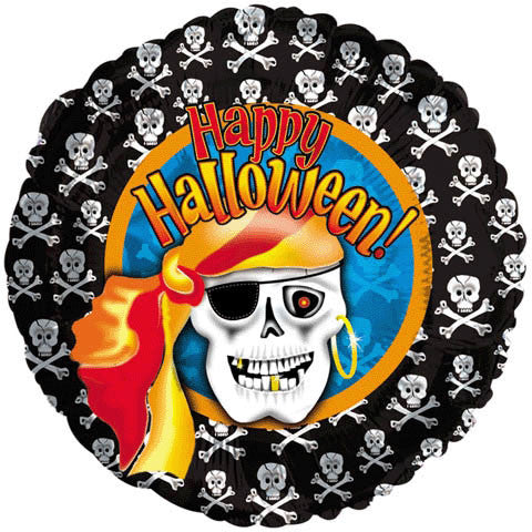 18" Halloween Pirate Skeleton Foil Balloon