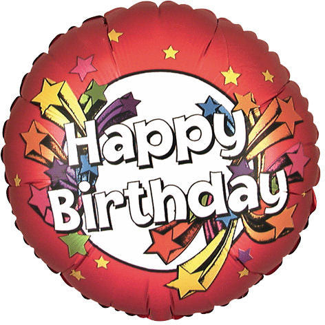 18" Happy Birthday Stars Red