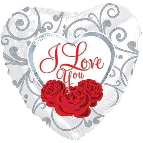 18" I Love You Three Roses
