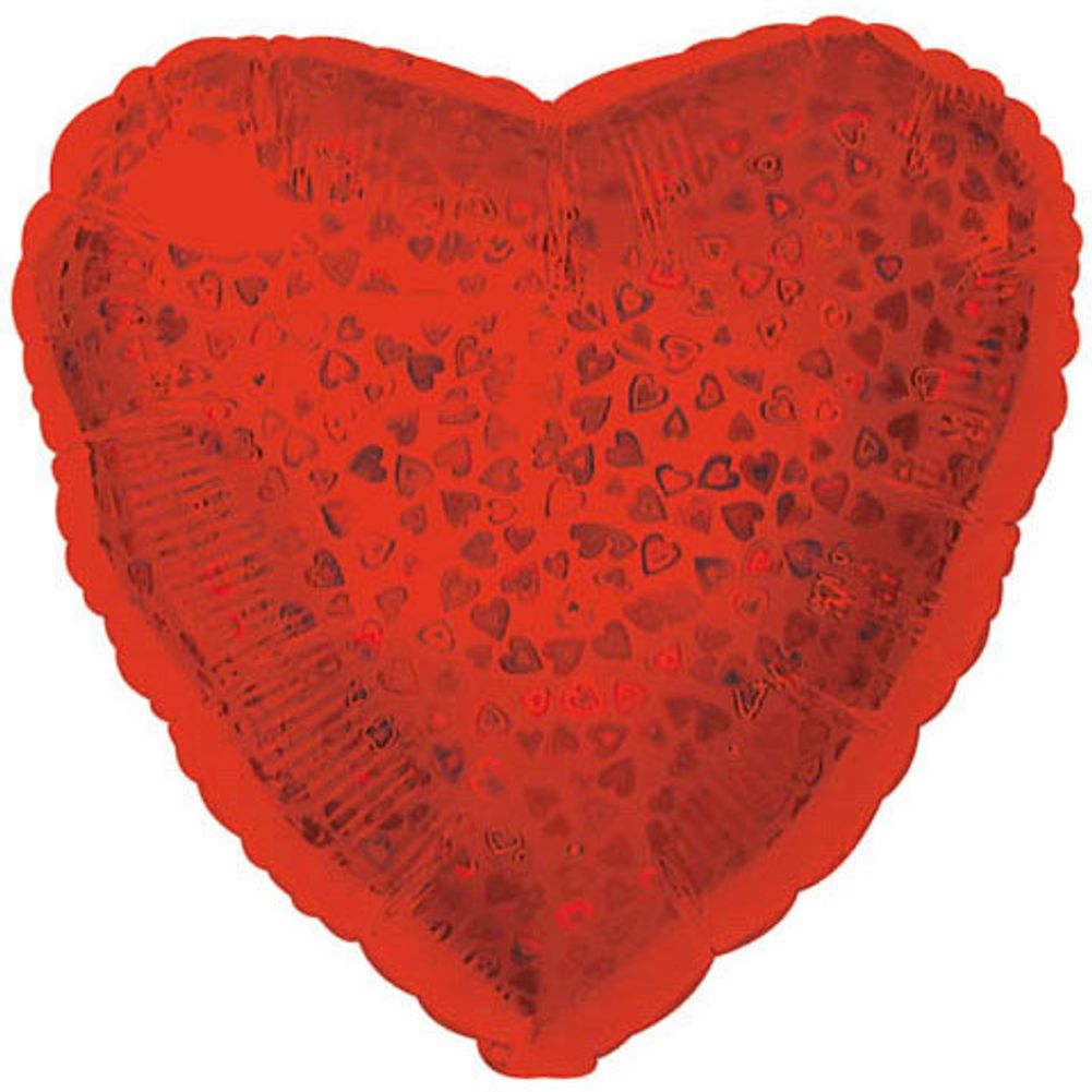 18" Red Heart Pattern Dazzleloon