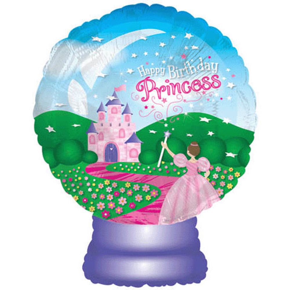 22" Birthday Princess Globe Helium Shape