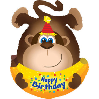 Birthday Monkey With Banana Helium Shape