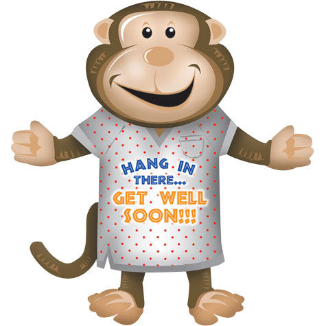 33.5" Get Well Monkey Helium Shape